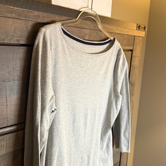 Talbots Light Gray Boatneck 3/4 Sleeve Top - Picture 4 of 6